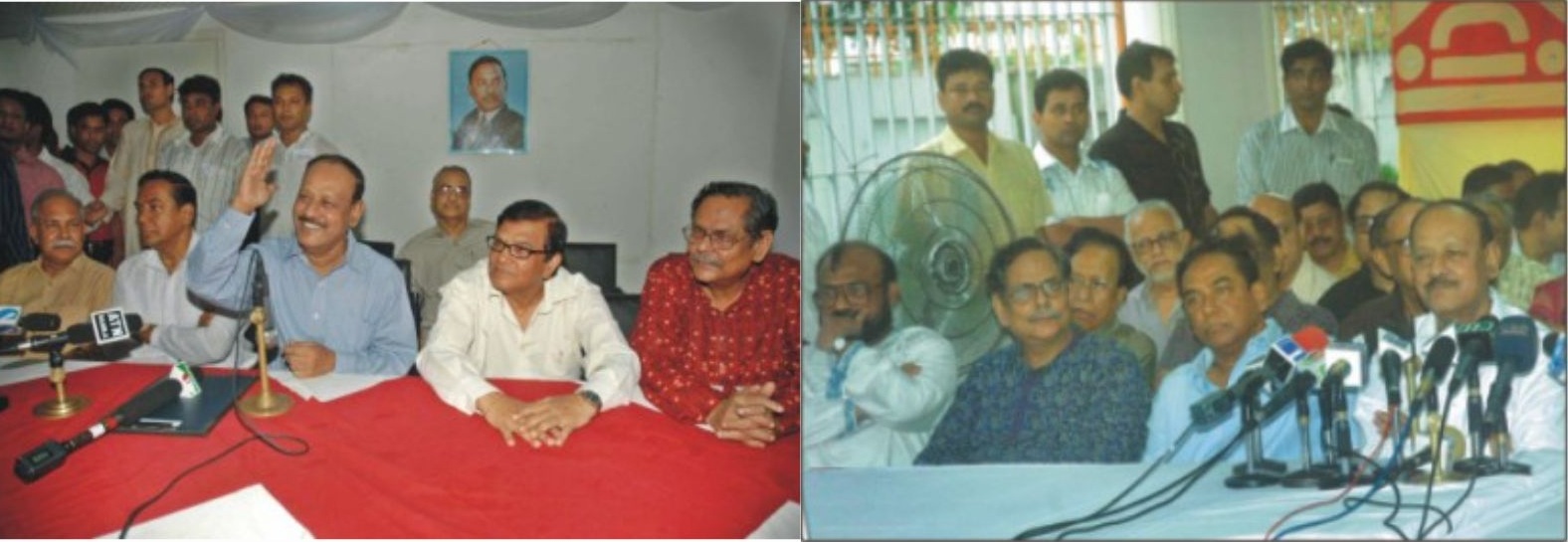 ১/১১-তে সংবাদ সম্মেলনে বিএনপির সংস্কারপন্থিদের একাংশ। ছবি: সংগৃহীত