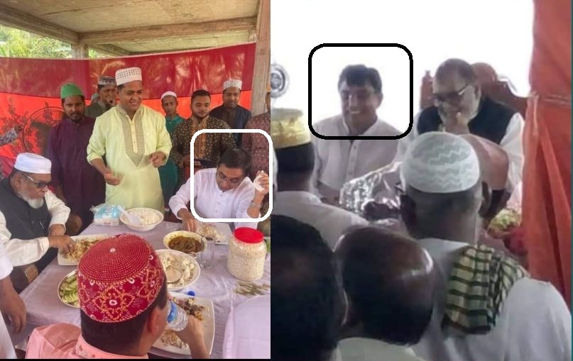 ছবিতে: সাবেত মুক্তিযুদ্ধ বিষয়ক মন্ত্রী আ ক ম মোজাম্মেলের সঙ্গে খাবার টেবিলে এবং অনুষ্ঠানে ডানপাশে সাবেক মেয়র মজিবুর রহমান।