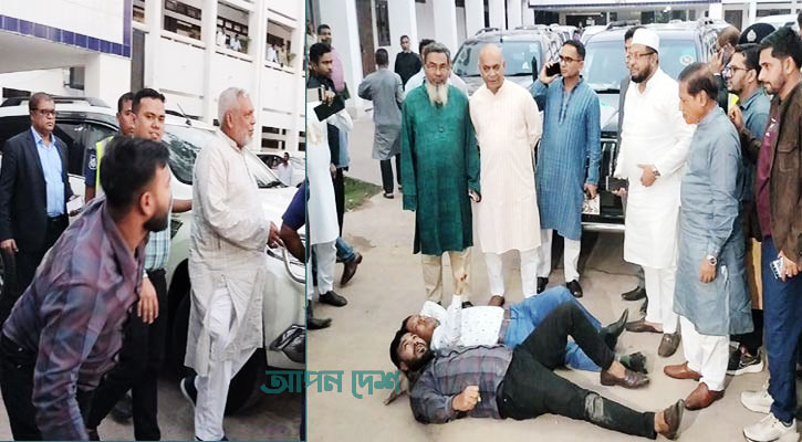 সেতুর দাবিতে ভোলায় ৩ উপদেষ্টাকে ঘিরে বিক্ষোভ