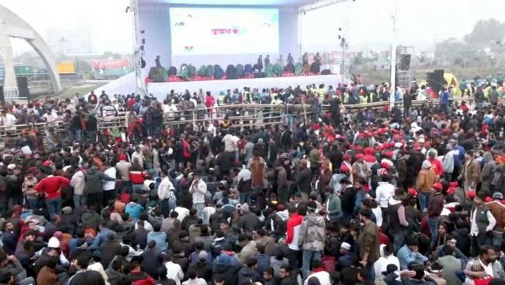 তারেক রহমানের গণসংবর্ধনা: ৩০০ ফিটে জনসমুদ্র