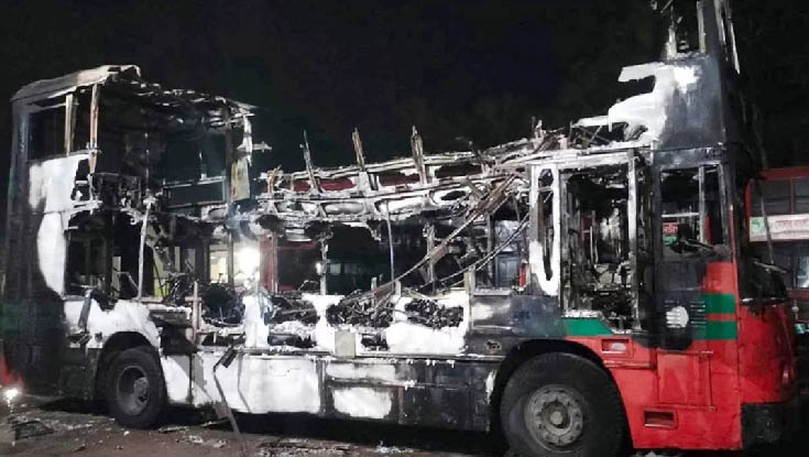 বিআরটিসির ২ বাসে আগুন