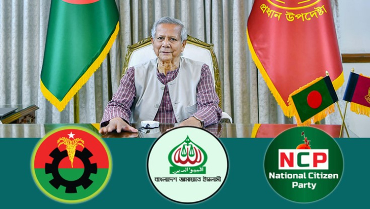 বিএনপি-জামায়াত-এনসিপির সঙ্গে প্রধান উপদেষ্টার বৈঠক আজ বিএনপি-জামায়াত-এনসিপির সঙ্গে প্রধান উপদেষ্টার বৈঠক আজ