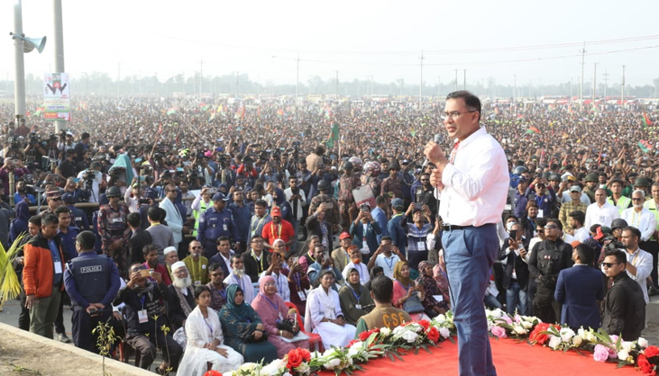 ‘ধানের শীষে ভোটের মাধ্যমে স্বৈরাচারকে জবাব দিন’