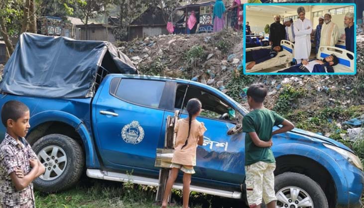 প্রতিমন্ত্রীর প্রটোকলে যাওয়ার পথে পুলিশ ভ্যান উল্টে আহত ৮