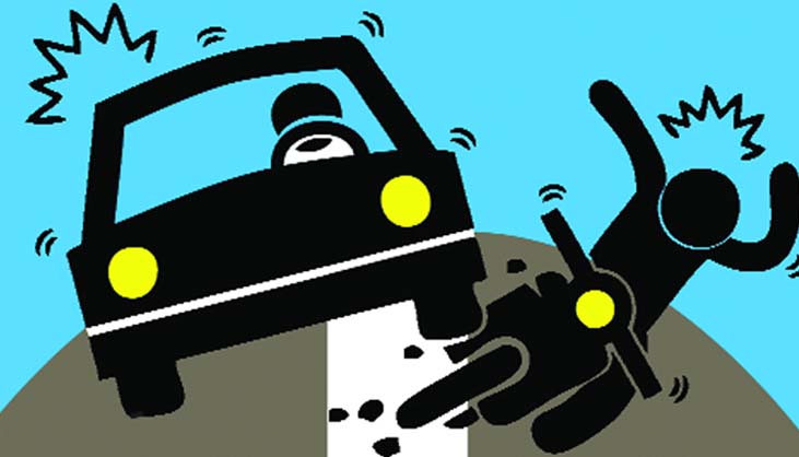 সড়ক দুর্ঘটনা বাবা-ছেলে নিহত, সড়ক অবরোধ