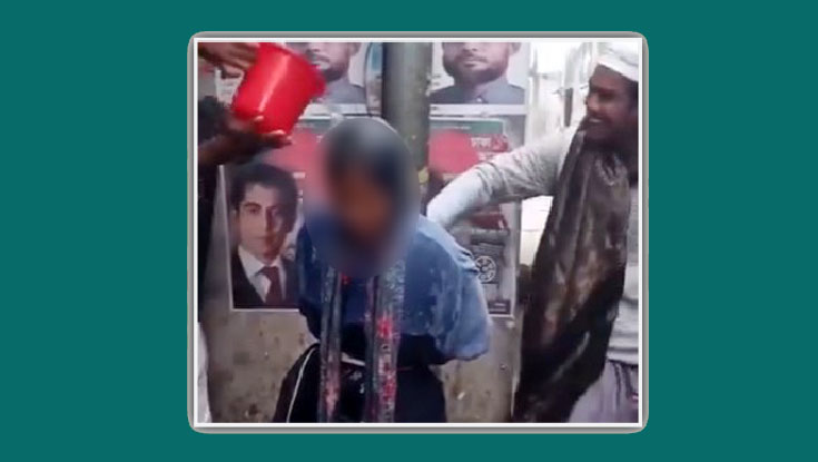 নারীকে বৈদ্যুতিক খুঁটিতে বেঁধে নির্যাতন, আটক ৫