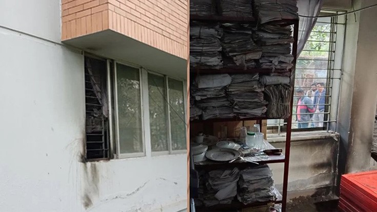 নির্বাচন অফিসে দুর্বৃত্তদের আগুন