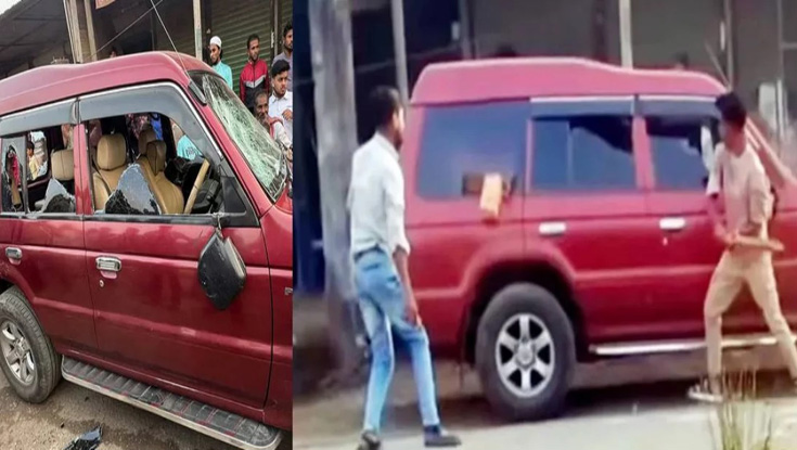 বিএনপি নেতার গাড়ি ভাঙচুর, চালক আহত