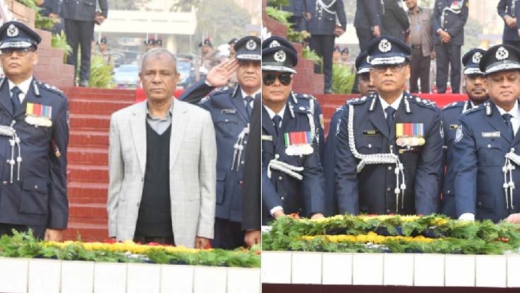 রাজারবাগে পুলিশ স্মৃতিস্তম্ভে স্বরাষ্ট্র উপদেষ্টা ও আইজিপির শ্রদ্ধা