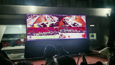 রাকসু ভোট গণনা এলইডি স্ক্রিনে সরাসরি সম্প্রচার
