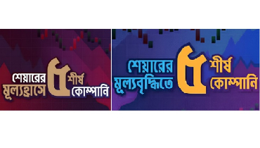 শেয়ারের মূল্যহ্রাস-মূল্যবৃদ্ধিতে শীর্ষ পাঁচ কোম্পানি