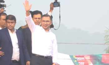 সমাবেশস্থলে তারেক রহমান, নেতাকর্মীদের উপচে পড়া ভিড়