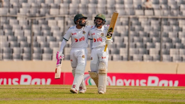 রানের পাহাড় গড়ে ইনিংস ঘোষণা বাংলাদেশের