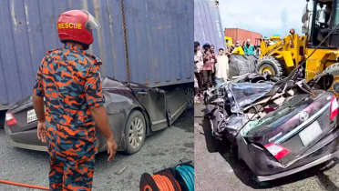 প্রাইভেটকারের ওপর পড়ল কাভার্ডভ্যান, একই পরিবারের ৪ জন নিহত