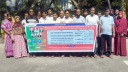 সাত দফা দাবিতে সড়ক-জনপথ শ্রমিকদের মানববন্ধন