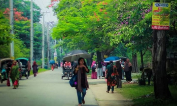 গ্রীষ্মে রঙিন রাবি: কৃষ্ণচূড়া, জারুল-সোনালুর মুগ্ধতা