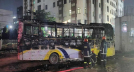 সাভারে যাত্রীবাহী বাসে আগুন, গুলিবর্ষণ