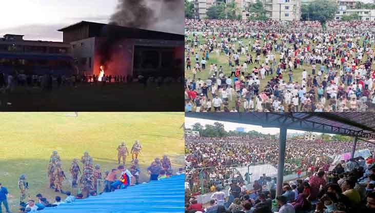 ফুটবল স্টেডিয়ামে দর্শকদের তাণ্ডব, ইউএনওসহ আহত ২০