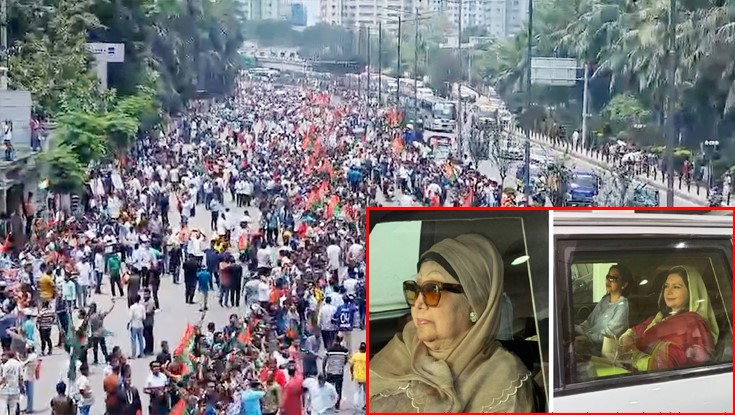 লাখো জনতার ভালবাসায় ফিরোজার পথে খালেদা জিয়া লাখো জনতার ভালবাসায় ফিরোজার পথে খালেদা জিয়া