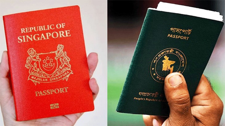 শক্তিশালী পাসপোর্টের তালিকায় শীর্ষে সিঙ্গাপুর, বাংলাদেশের উন্নতি
