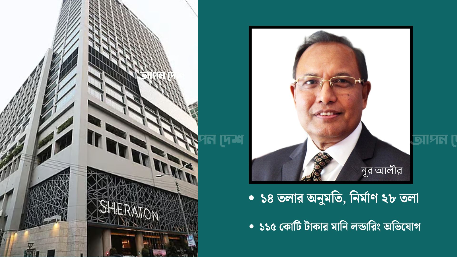 সরকারি জমিতে ‘শেরাটন’ কেলেঙ্কারি, নূর আলীর বিরুদ্ধে মামলা