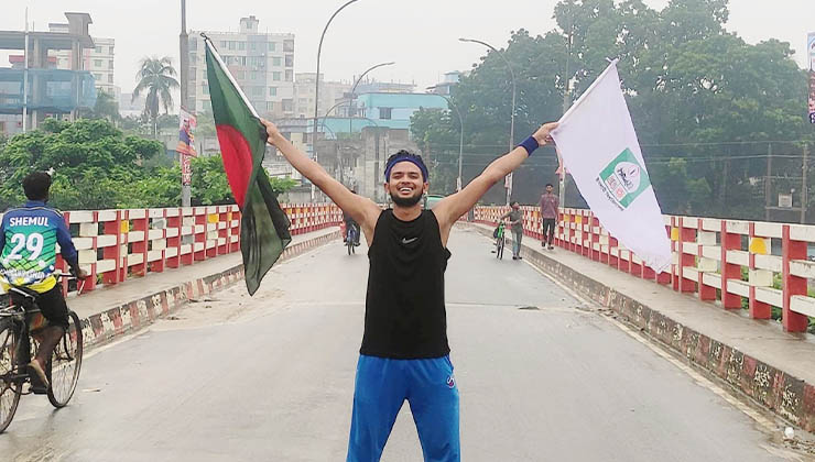 জুলাই স্মরণে ইবি শিক্ষার্থীর ৩৬ কিমি ম্যারাথন