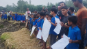 নদীতে স্থায়ী বাঁধ নির্মাণের দাবিতে কুড়িগ্রামে মানববন্ধন 