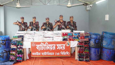 অবৈধ ভারতীয় শাড়ির বড় চালান জব্দ
