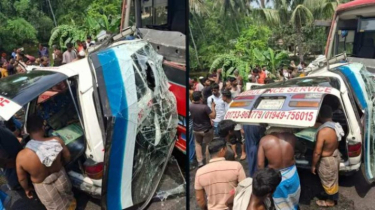 বাস-অ্যাম্বুলেন্স সংঘর্ষে প্রাণ গেল ৫ জনের বাস-অ্যাম্বুলেন্স সংঘর্ষে প্রাণ গেল ৫ জনের