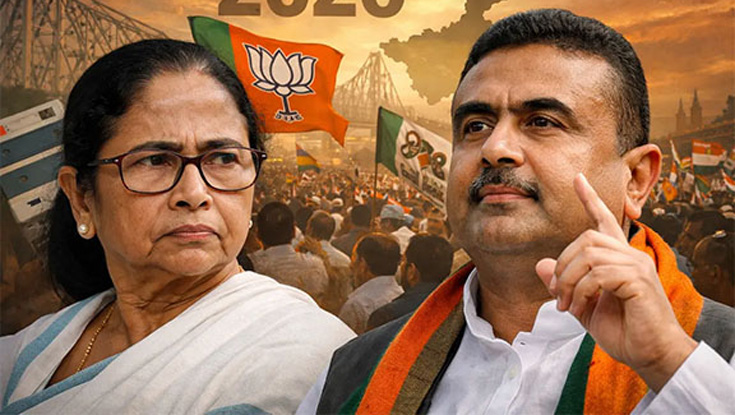 পশ্চিমবঙ্গ বিধানসভা নির্বাচনে ভোট গণনায় এগিয়ে বিজেপি 