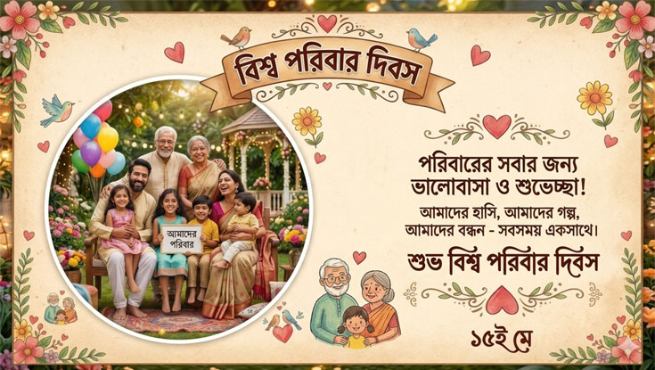 আজ বিশ্ব পরিবার দিবস