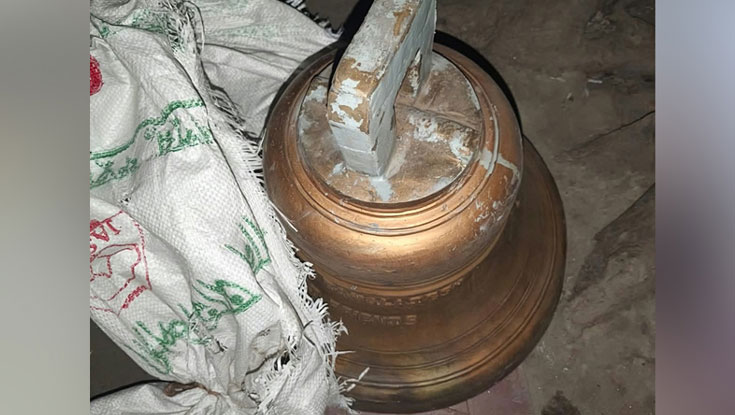 চার্চ থেকে চুরি হওয়া ৬০ কেজি ওজনের ঘণ্টা উদ্ধার 